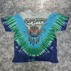 Vintage Allman Brothers Band Tour Concert T-Shirt XL Tie Dye All Over Design
